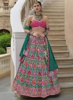 Smooth Silk Pink Bridal Wear Foil Print Readymade Lehenga Choli